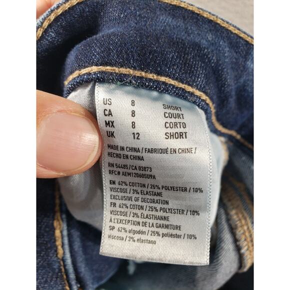American Eagle Jeans Women's 8 Short Hi-Rise Jegging Distressed Stretch 28x27 - Picture 14 of 16